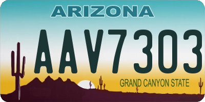 AZ license plate AAV7303