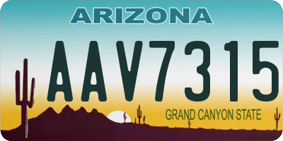 AZ license plate AAV7315