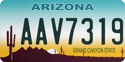AZ license plate AAV7319