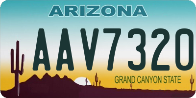 AZ license plate AAV7320