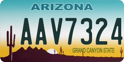AZ license plate AAV7324