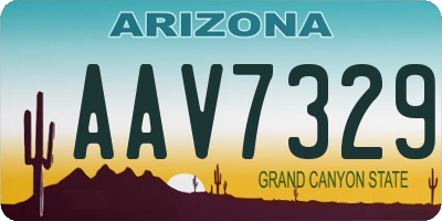 AZ license plate AAV7329