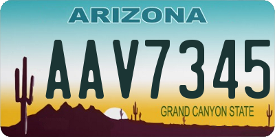 AZ license plate AAV7345