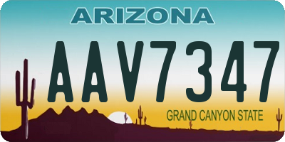 AZ license plate AAV7347