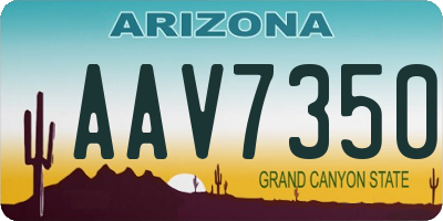 AZ license plate AAV7350
