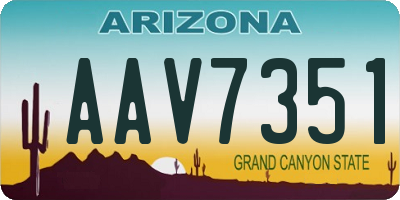 AZ license plate AAV7351