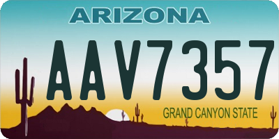 AZ license plate AAV7357