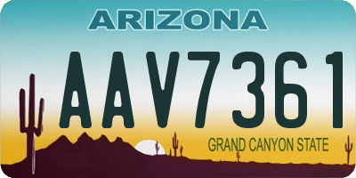 AZ license plate AAV7361