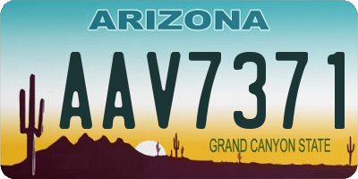 AZ license plate AAV7371