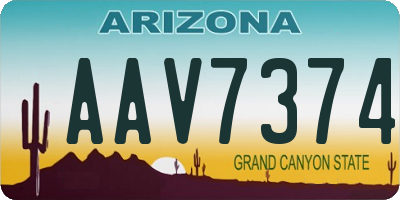 AZ license plate AAV7374