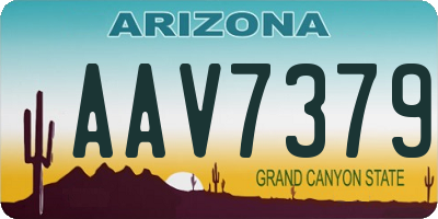 AZ license plate AAV7379