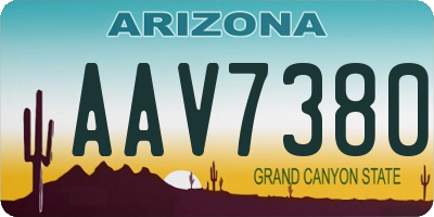 AZ license plate AAV7380