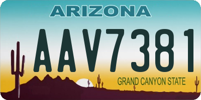 AZ license plate AAV7381