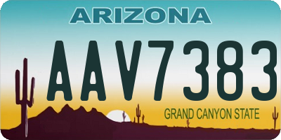 AZ license plate AAV7383