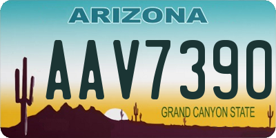 AZ license plate AAV7390