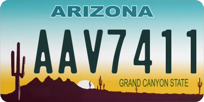 AZ license plate AAV7411