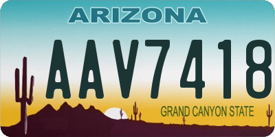 AZ license plate AAV7418