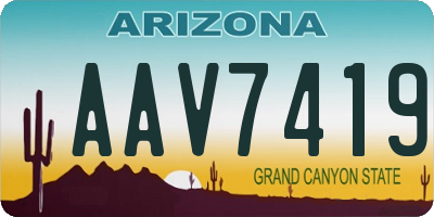 AZ license plate AAV7419