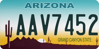 AZ license plate AAV7452