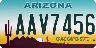AZ license plate AAV7456