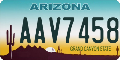 AZ license plate AAV7458