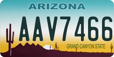 AZ license plate AAV7466