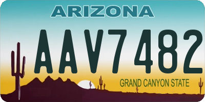 AZ license plate AAV7482