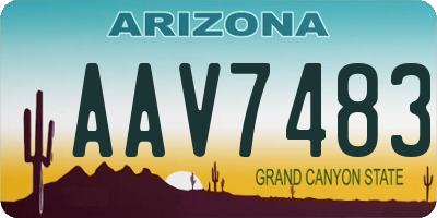 AZ license plate AAV7483