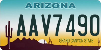AZ license plate AAV7490
