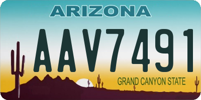 AZ license plate AAV7491
