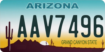 AZ license plate AAV7496