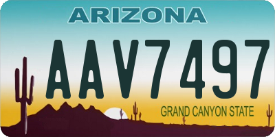 AZ license plate AAV7497