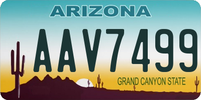 AZ license plate AAV7499