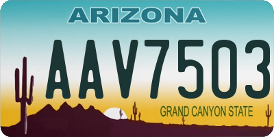 AZ license plate AAV7503