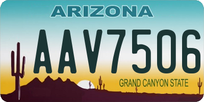 AZ license plate AAV7506