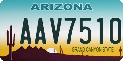 AZ license plate AAV7510