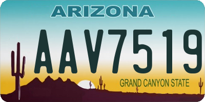 AZ license plate AAV7519