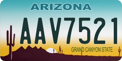 AZ license plate AAV7521