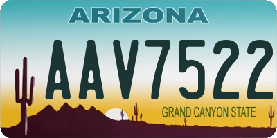 AZ license plate AAV7522