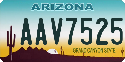 AZ license plate AAV7525