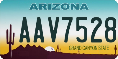 AZ license plate AAV7528