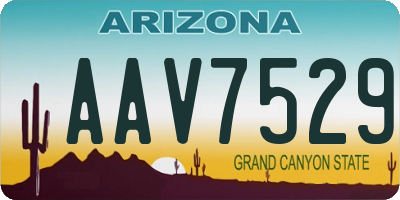 AZ license plate AAV7529