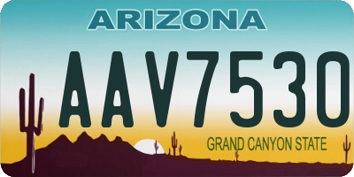 AZ license plate AAV7530