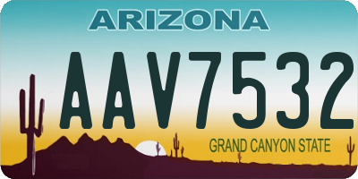 AZ license plate AAV7532