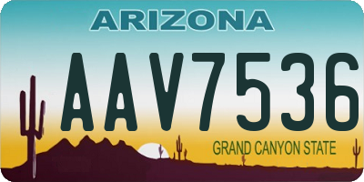 AZ license plate AAV7536