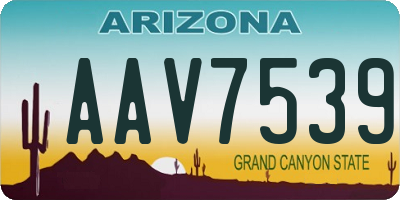 AZ license plate AAV7539