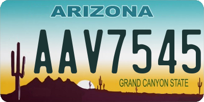 AZ license plate AAV7545