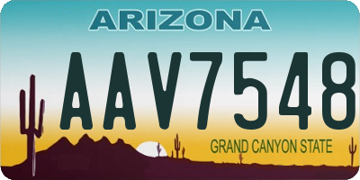 AZ license plate AAV7548