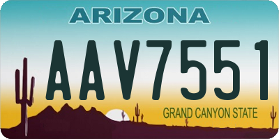AZ license plate AAV7551