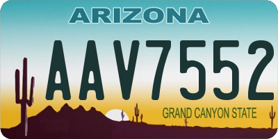 AZ license plate AAV7552